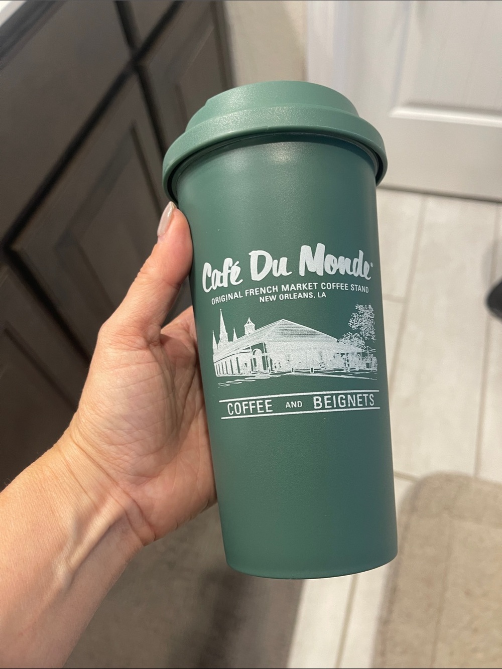 Cafe du Monde Matte Green Travel Mug – On-The-Go Cup